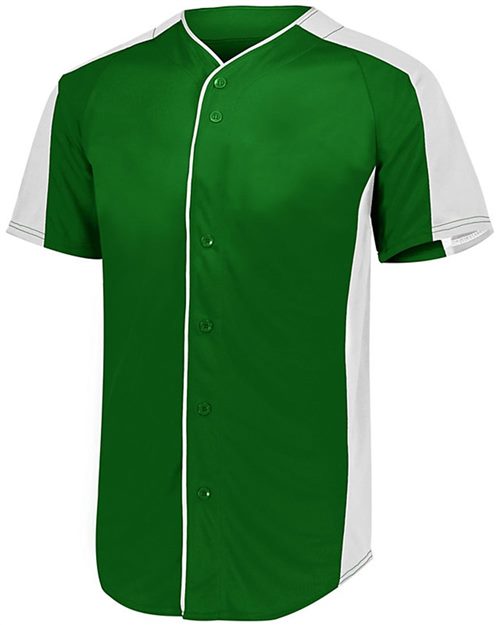 Men's Full Button Baseball Jersey - Black/ White Front