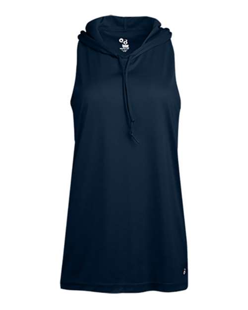 Women's B-Core Racerback Hooded Tank Top - Navy Front