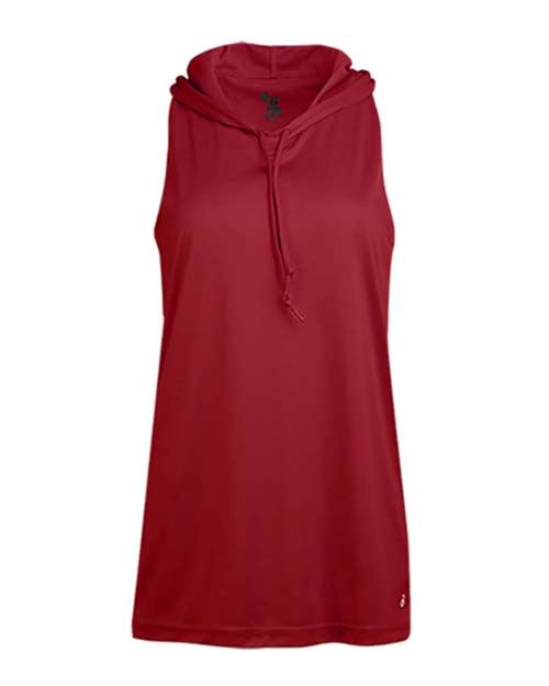 Women's B-Core Racerback Hooded Tank Top - Red Front