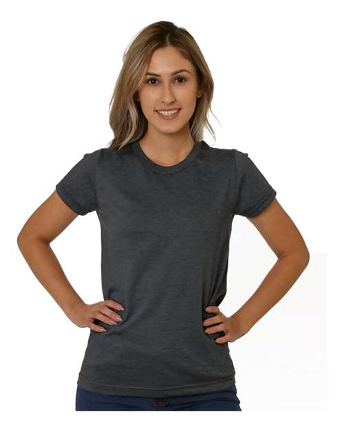 Women's USA-Made Triblend T-Shirt - Tri Charcoal Front