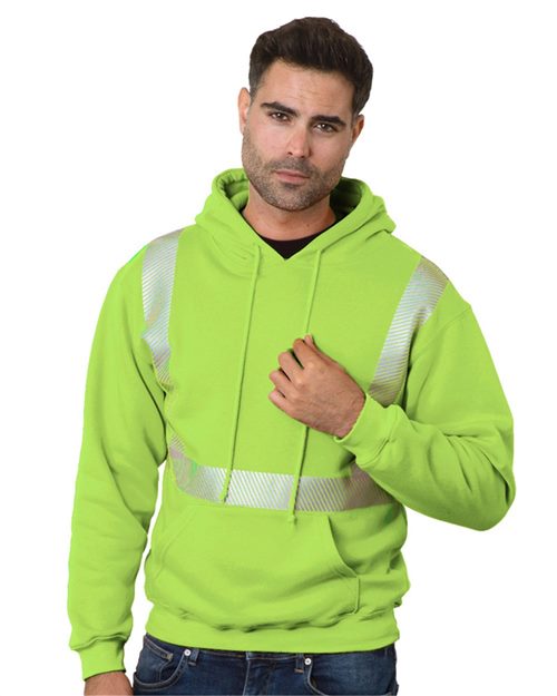 Unisex USA-Made High Visibility Hooded Sweatshirt - Cardinal Front