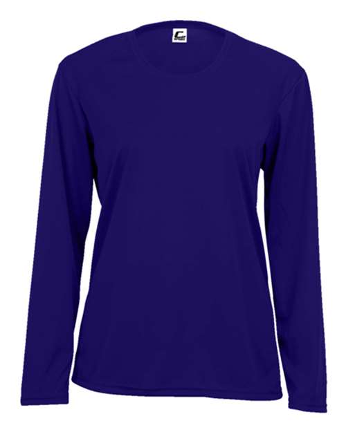 Women's Performance Long Sleeve T-Shirt - Purple Front