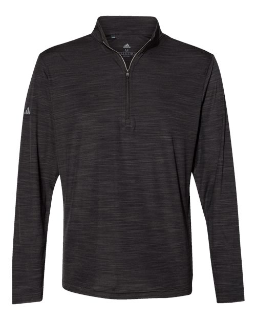 Men's Lightweight Mélange Quarter-Zip Pullover - Black Melange Front