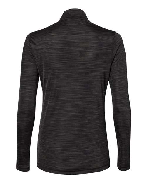 Women's Lightweight Mélange Quarter-Zip Pullover - Black Melange Back