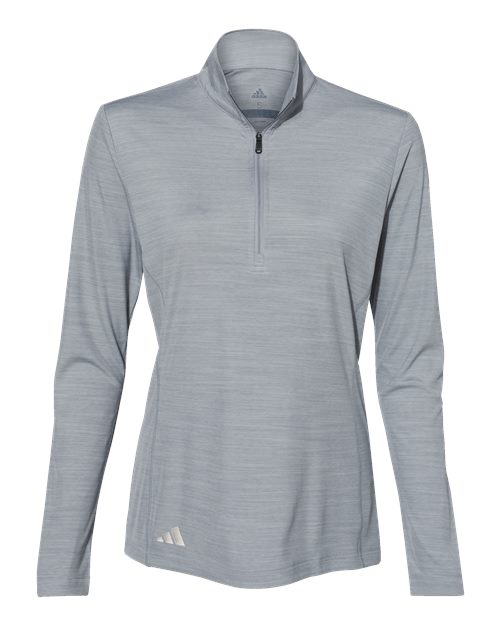 Women's Lightweight Mélange Quarter-Zip Pullover - Mid Grey Melange Front