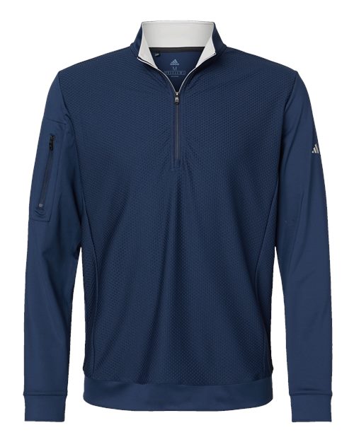 Men's Textured Quarter-Zip Pullover - Collegiate Navy Front