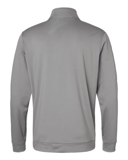 Men's Textured Quarter-Zip Pullover - Grey Three Back