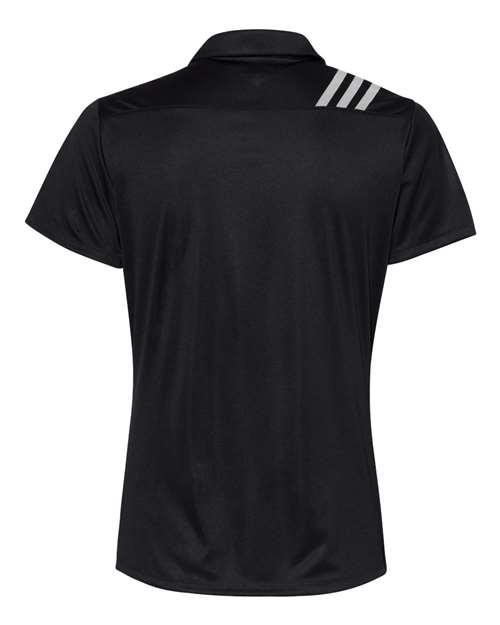 Women's 3-Stripes Shoulder Polo - Black/ White Back