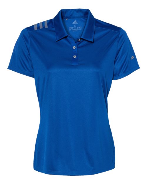 Women's 3-Stripes Shoulder Polo - Collegiate Royal/ Grey Three Front