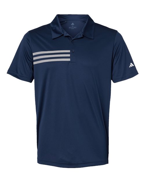 Men's 3-Stripes Chest Polo - Collegiate Navy/ White Front