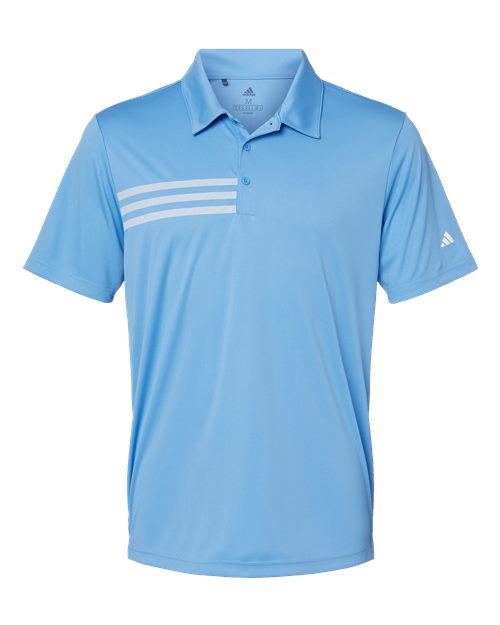 Men's 3-Stripes Chest Polo - Lucky Blue/ White Front