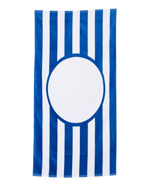 Striped Beach Towel - Navy Front