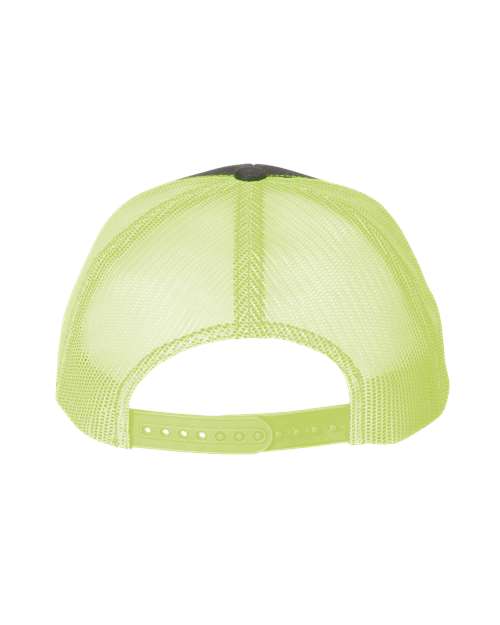 Retro Trucker Cap - Charcoal/ Neon Green Back