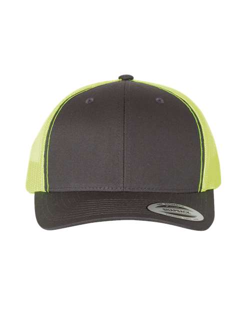 Retro Trucker Cap - Charcoal/ Neon Green Front