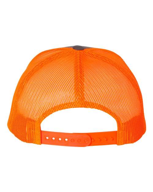Retro Trucker Cap - Charcoal/ Neon Orange Back