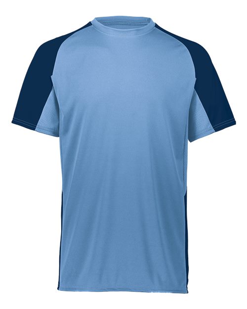Youth Cutter Jersey - Columbia Blue/ Navy Front