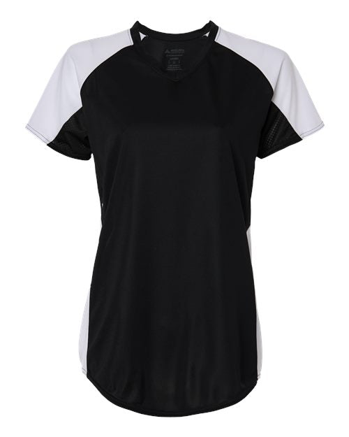 Augusta Sportswear Women's Cutter Jersey - Black/ White Front