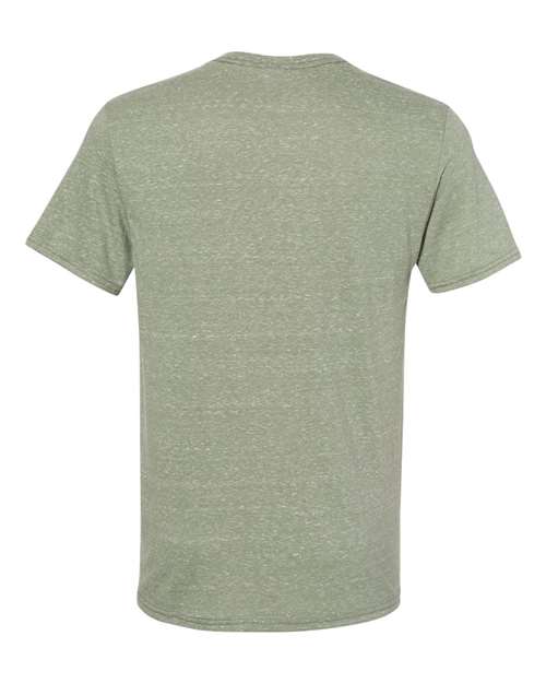 Unisex Snow Heather Jersey T-Shirt - Military Green Back