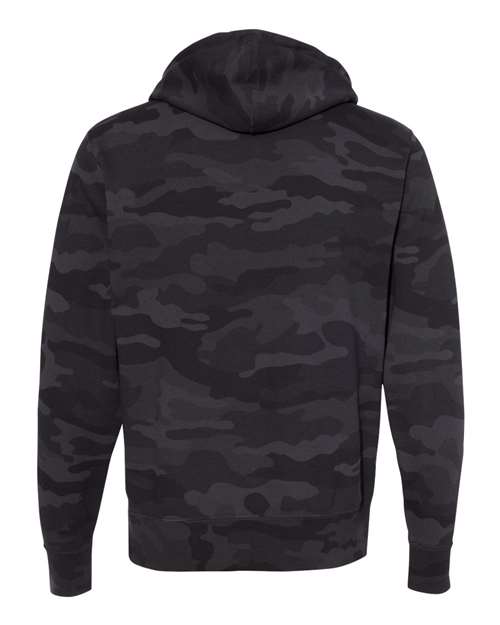 Unisex Lightweight Hooded Sweatshirt - Black Camo Back