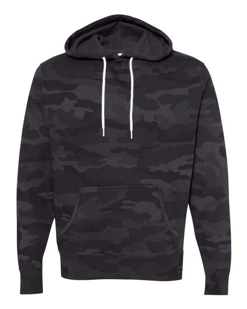 Unisex Lightweight Hooded Sweatshirt - Black Camo Front