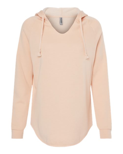 Women’s Lightweight California Wave Wash Hooded Sweatshirt - Blush Front