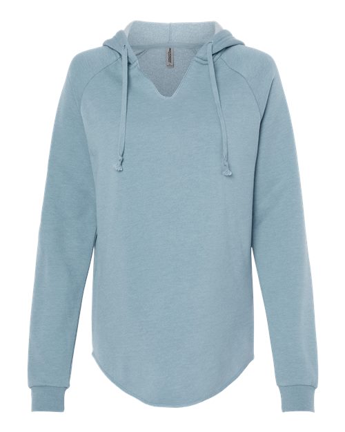 Women’s Lightweight California Wave Wash Hooded Sweatshirt - Misty Blue Front