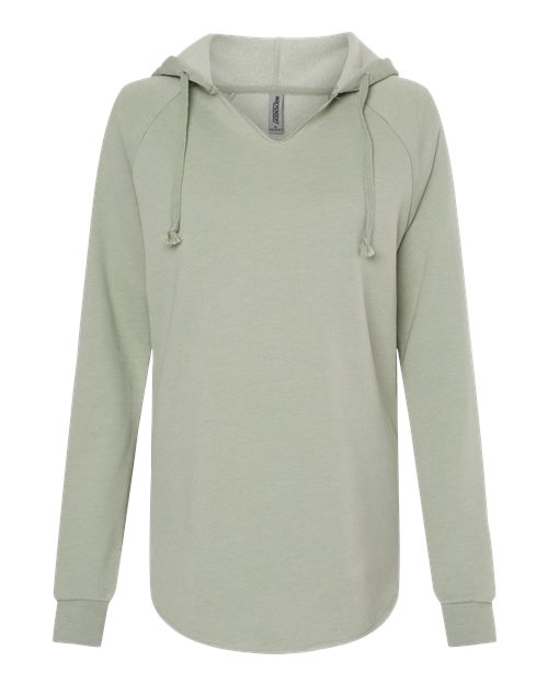 Women’s Lightweight California Wave Wash Hooded Sweatshirt - Sage Front