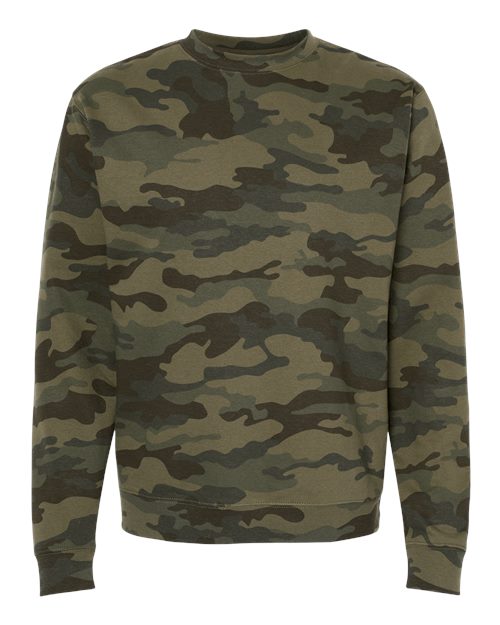 Unisex Midweight Crewneck Sweatshirt - Forest Camo Front