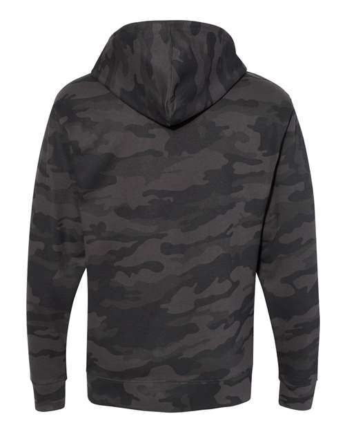 Unisex Midweight Hooded Sweatshirt - Black Camo Back