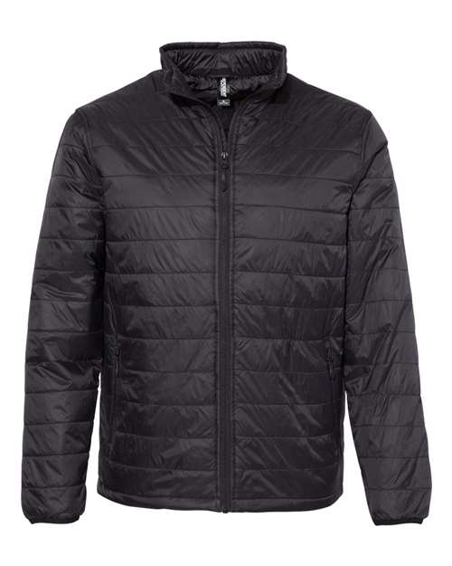 Men's Puffer Jacket - Black Front