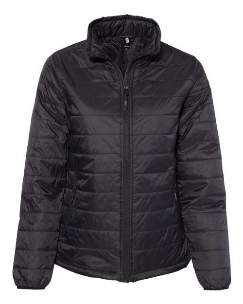 Women's Puffer Jacket - Black Front