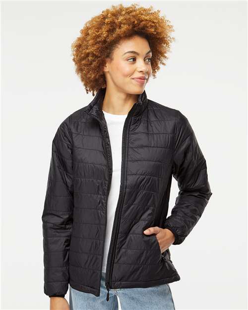 Independent Trading Co. Women's Puffer Jacket - Model Front