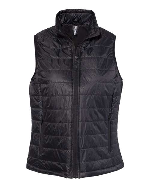 Women's Puffer Vest - Black Front