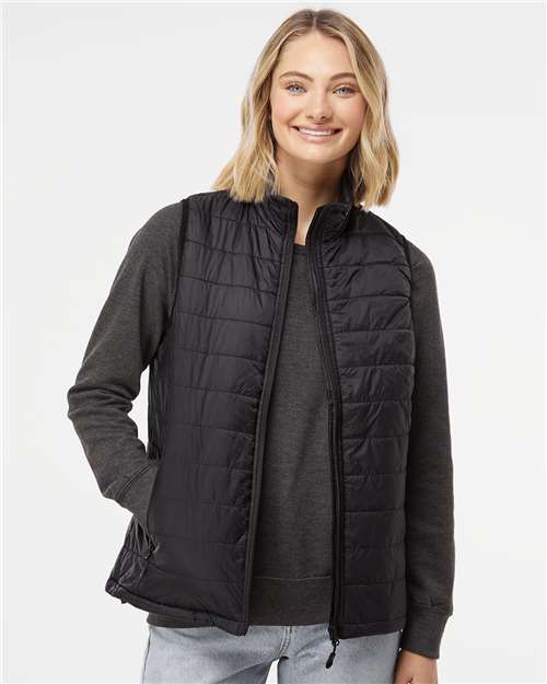 Independent Trading Co. Women's Puffer Vest - Model Front