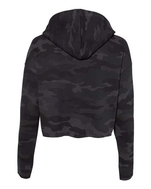 Women’s Lightweight Crop Hooded Sweatshirt - Black Camo Back