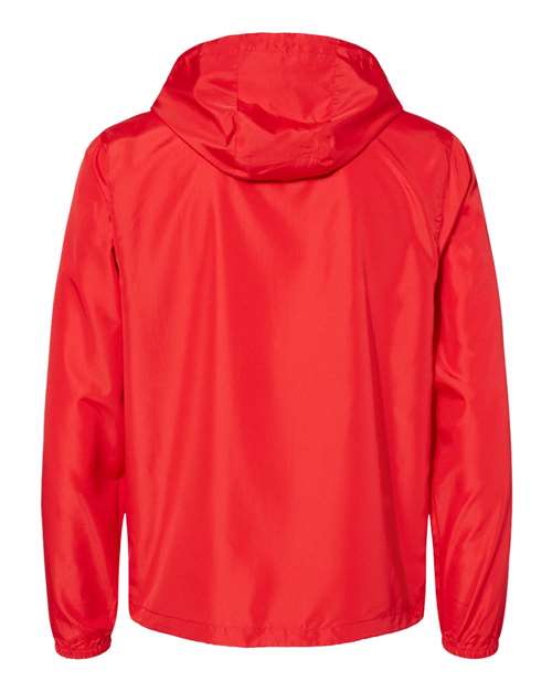 Men's Lightweight Windbreaker Full-Zip Jacket - Red Back