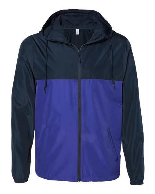 Men's Lightweight Windbreaker Full-Zip Jacket - Classic Navy/ Royal Front
