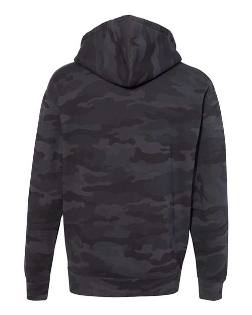 Unisex Heavyweight Hooded Sweatshirt - Black Camo Back