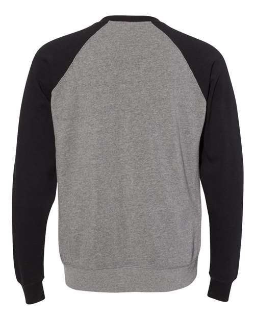 Unisex Special Blend Raglan Crewneck Sweatshirt - Nickel Heather/ Black Back