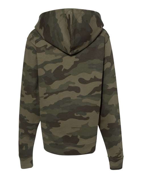 Youth Midweight Hooded Sweatshirt - Forest Camo Back