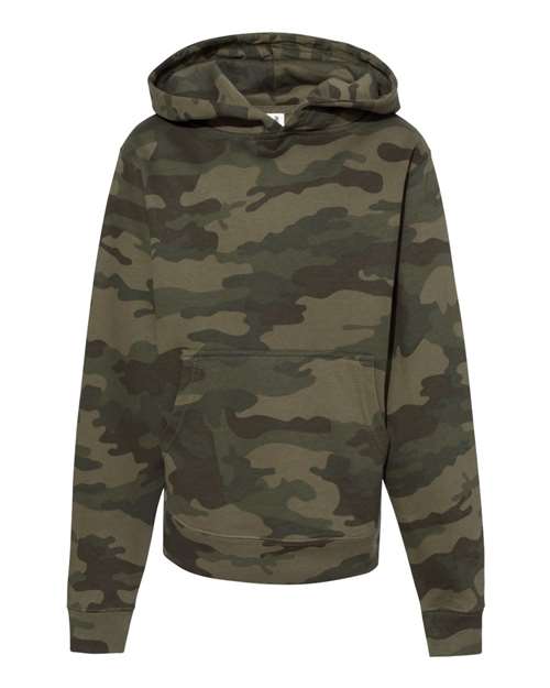 Youth Midweight Hooded Sweatshirt - Forest Camo Front