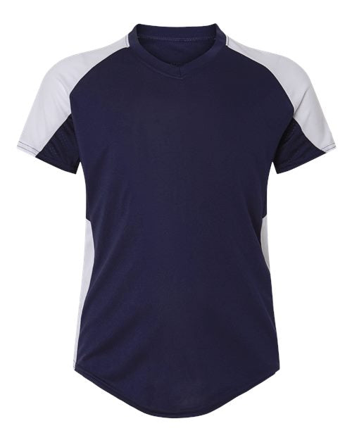 Augusta Sportswear Girls' Cutter Jersey - Navy/ White Front