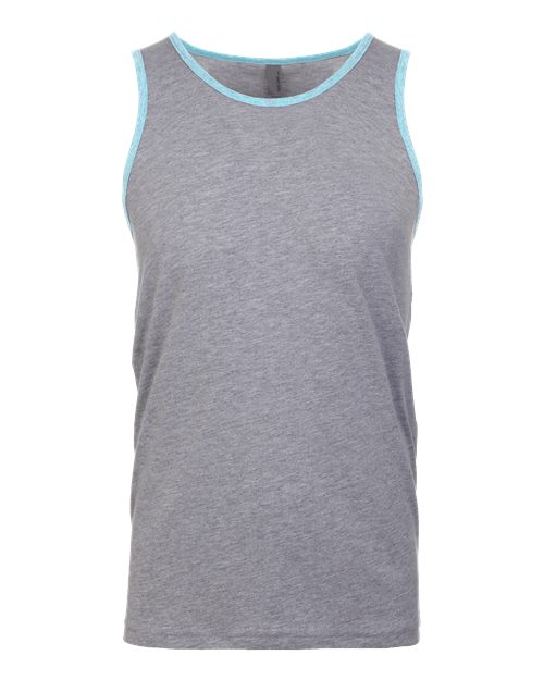Men's Cotton Muscle Tank - Heather Grey/ Cancun Front