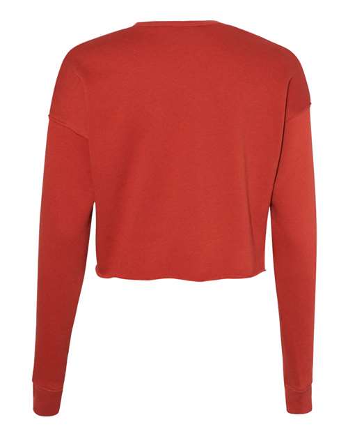 Women's Crop Fleece Crewneck Sweatshirt - Brick Back