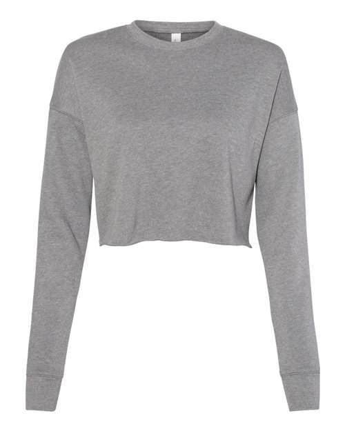 Women's Crop Fleece Crewneck Sweatshirt - Deep Heather Front