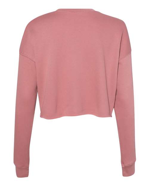 Women's Crop Fleece Crewneck Sweatshirt - Mauve Back
