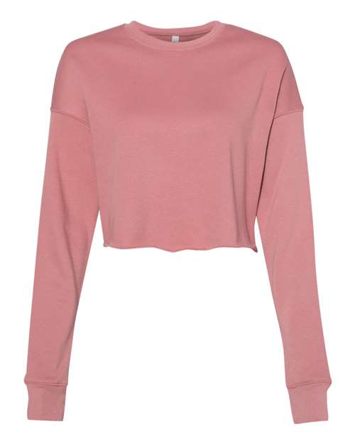 Women's Crop Fleece Crewneck Sweatshirt - Mauve Front