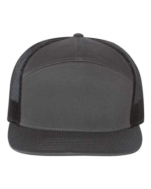 Seven-Panel Trucker Cap - Charcoal/ Black Front