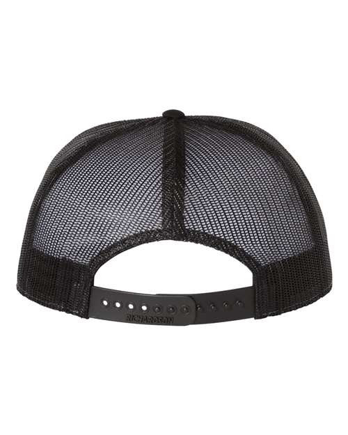 Seven-Panel Trucker Cap - Charcoal/ Black/ White Back
