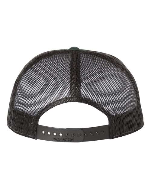 Seven-Panel Trucker Cap - Dark Green/ Black Back